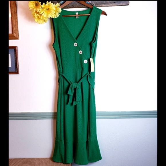 Perseption Dresses & Skirts - Adorable Rich Green Semi Shear Dress Sz Large